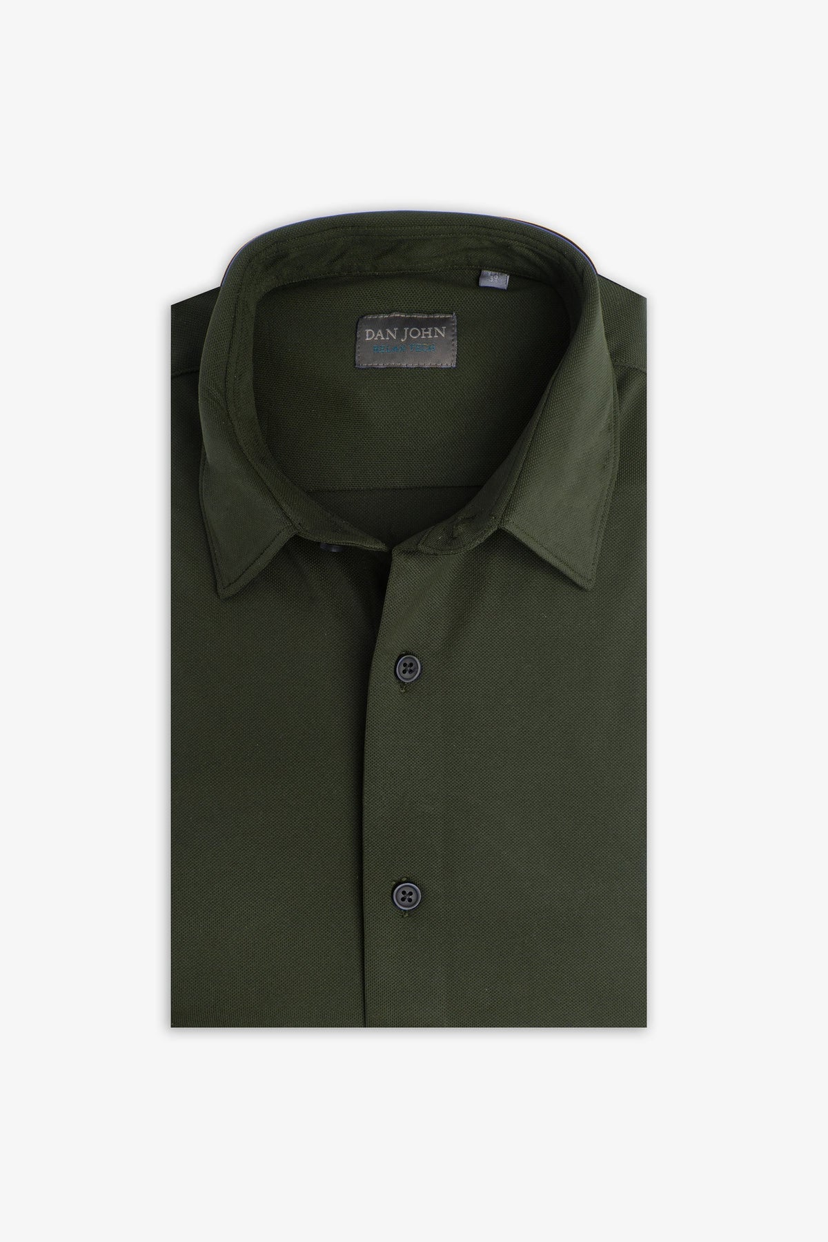 Camicia in micro armatura stretch verde slim-Dan John