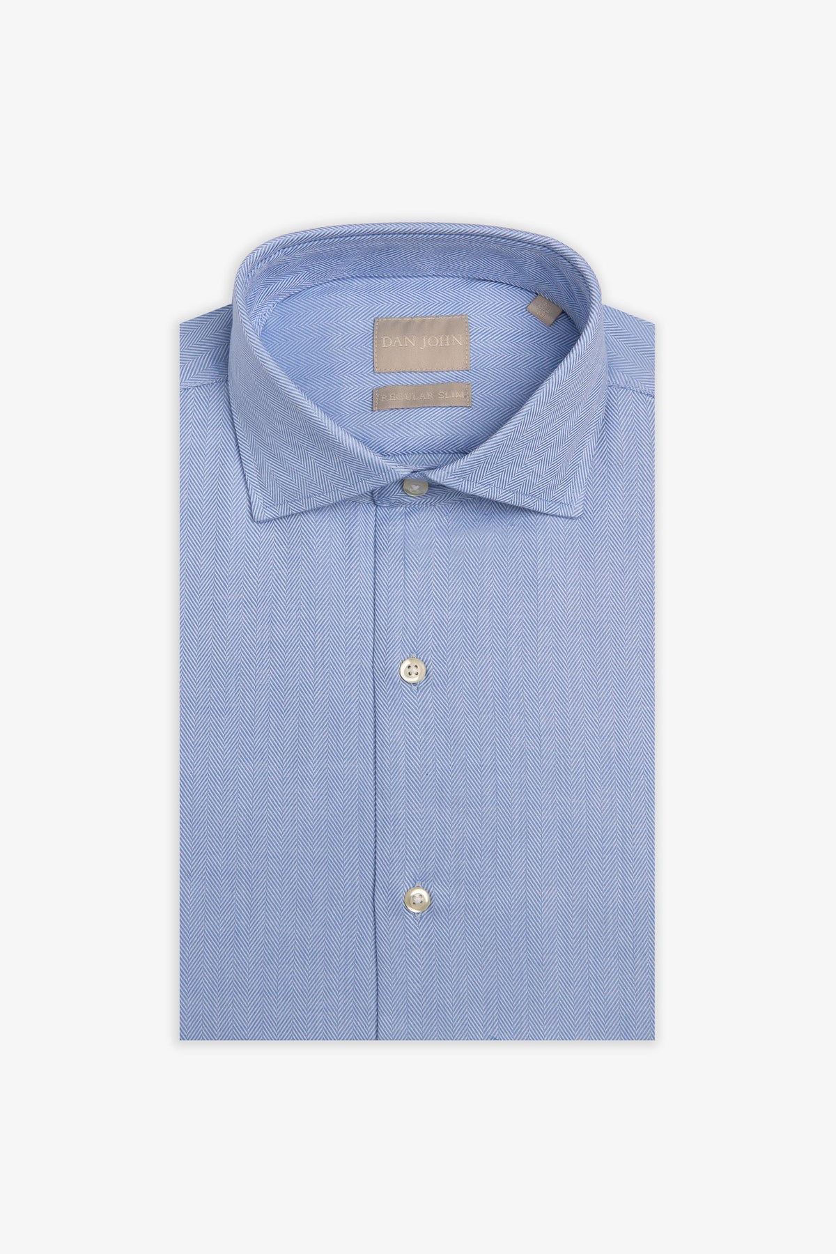 Camicia micro chevron celeste-Dan John