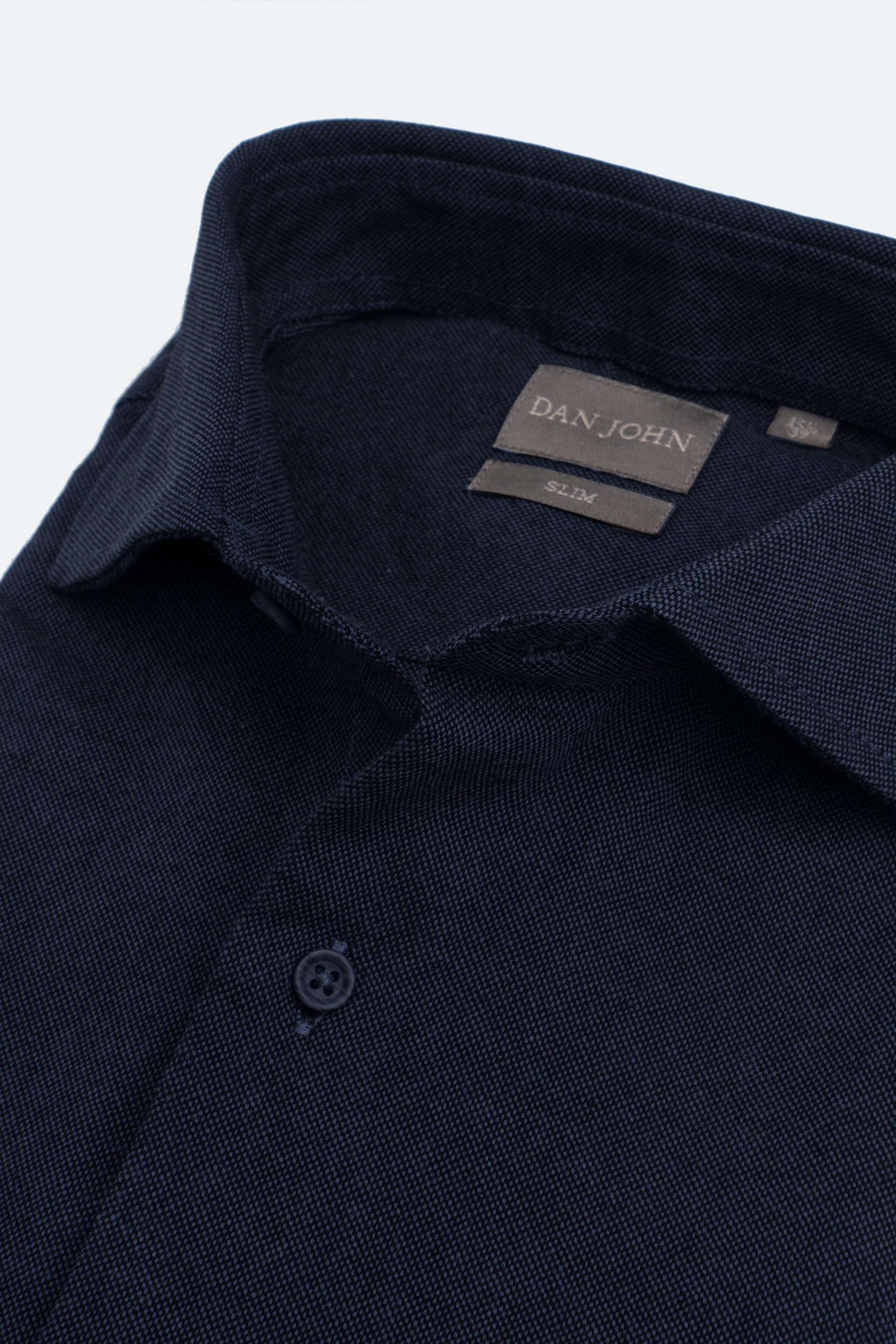 Camicia micro oxford blu slim-Dan John