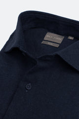 Camicia micro oxford blu slim-Dan John