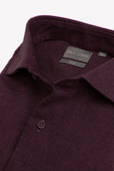 Camicia micro oxford bordeaux slim-Dan John