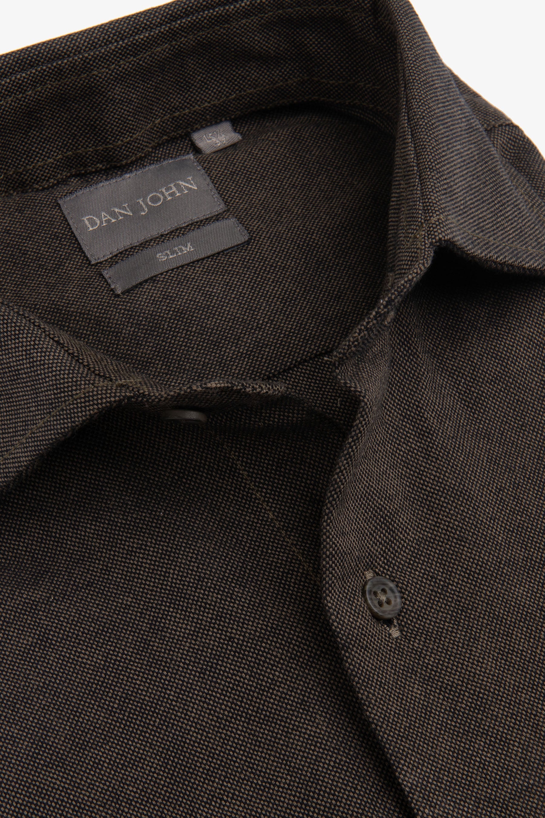 Camicia micro oxford verde slim-Dan John
