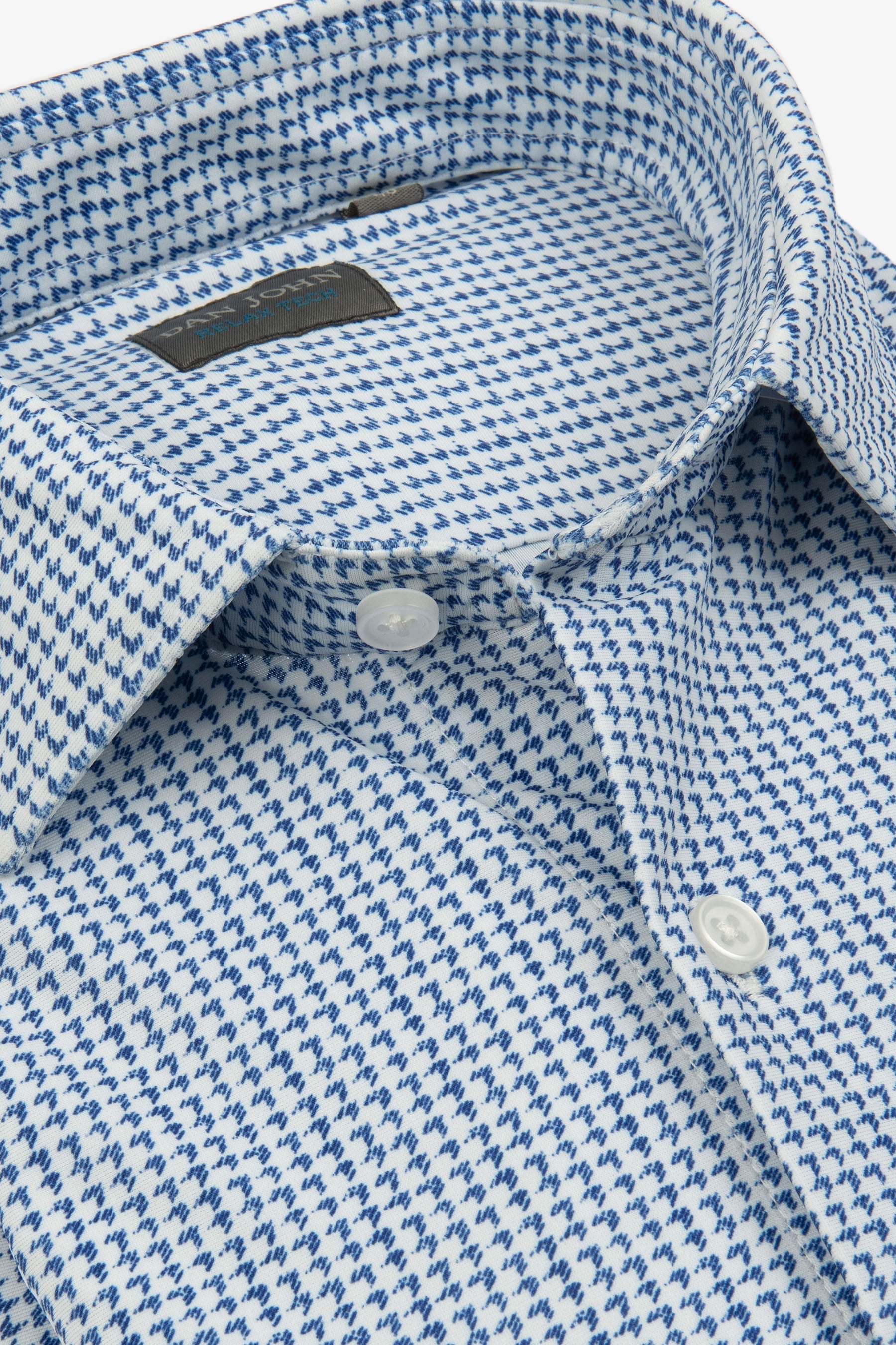 Camicia pied de poule celeste-Dan John