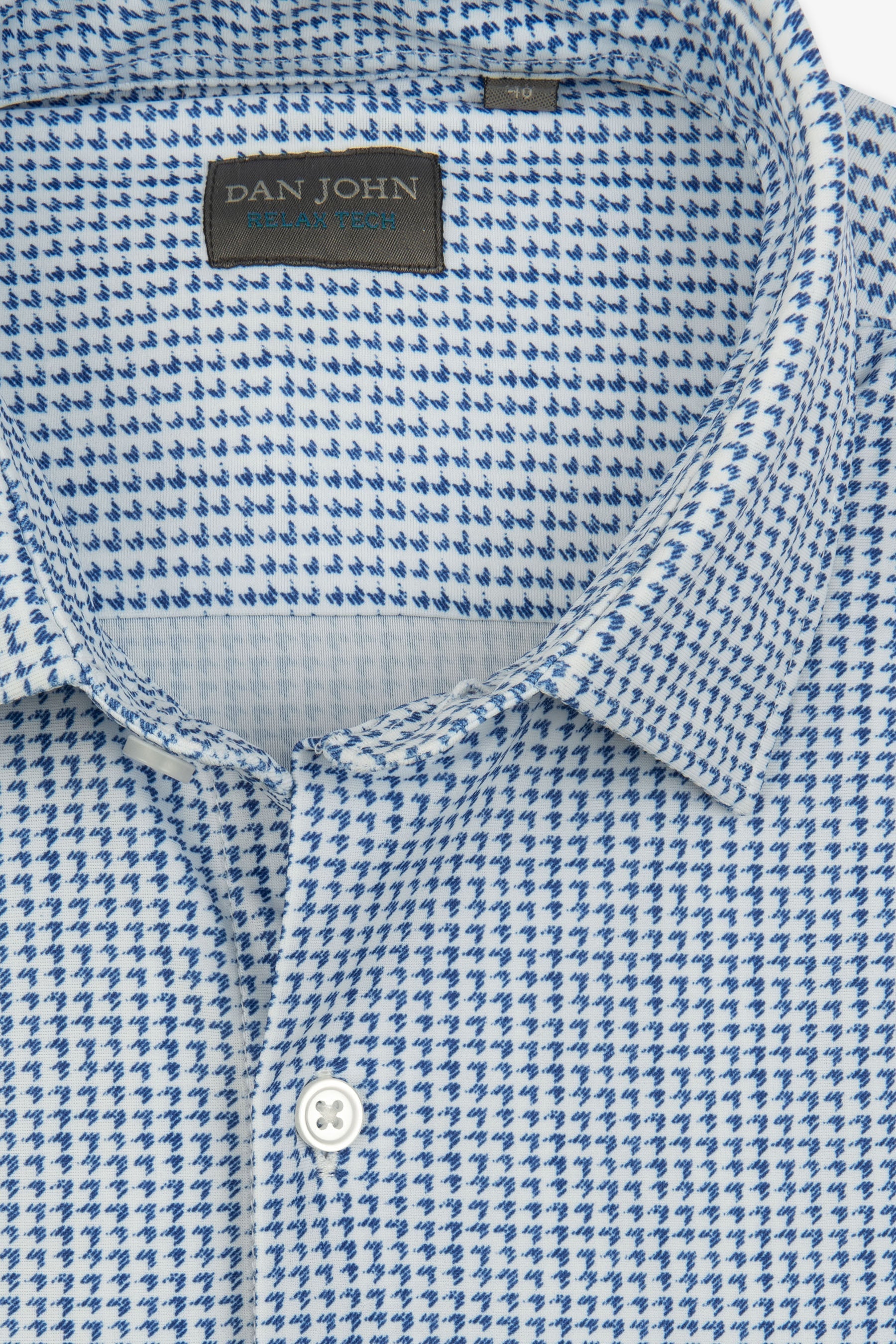 Camicia pied de poule celeste-Dan John