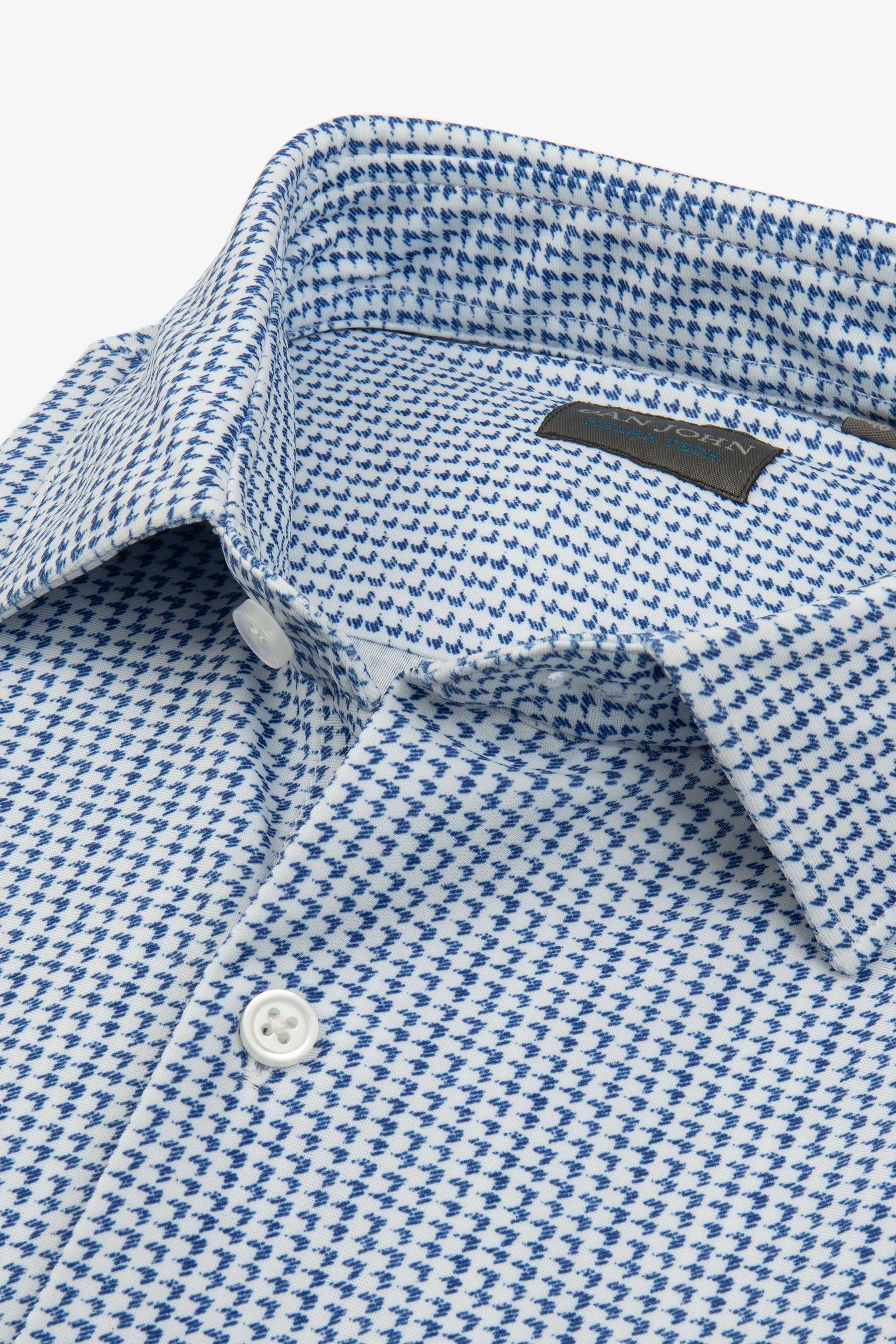Camicia pied de poule celeste-Dan John