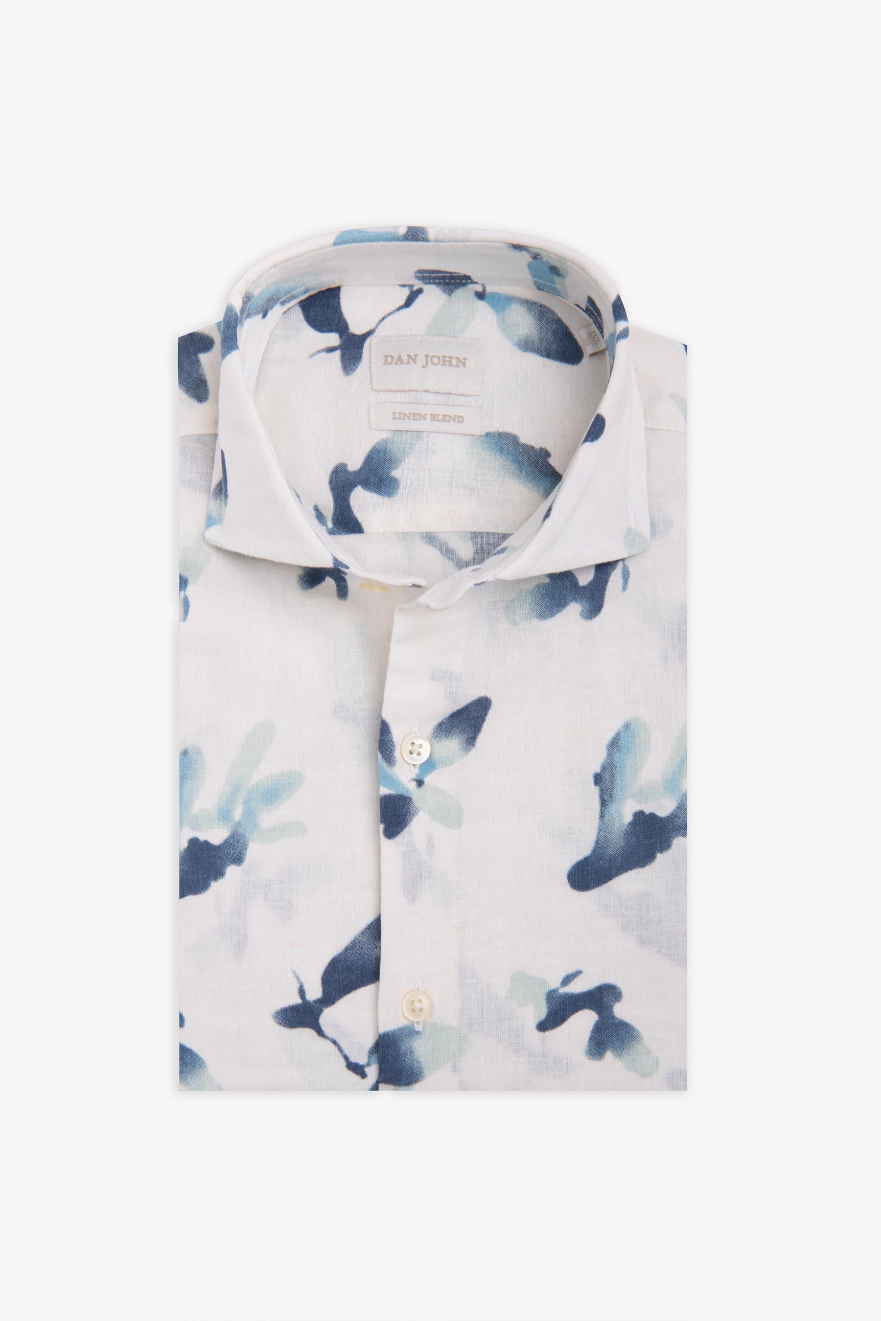 Camicia stampa fiore all over celeste-Dan John