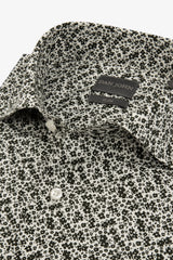 Camicia stampa fiore slim panna-Dan John
