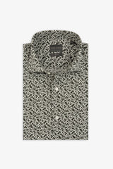Camicia stampa fiore slim panna-Dan John