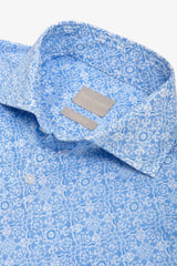 Camicia stampa geometrica celeste-Dan John