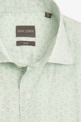 Camicia stampa geometrica menta-Dan John