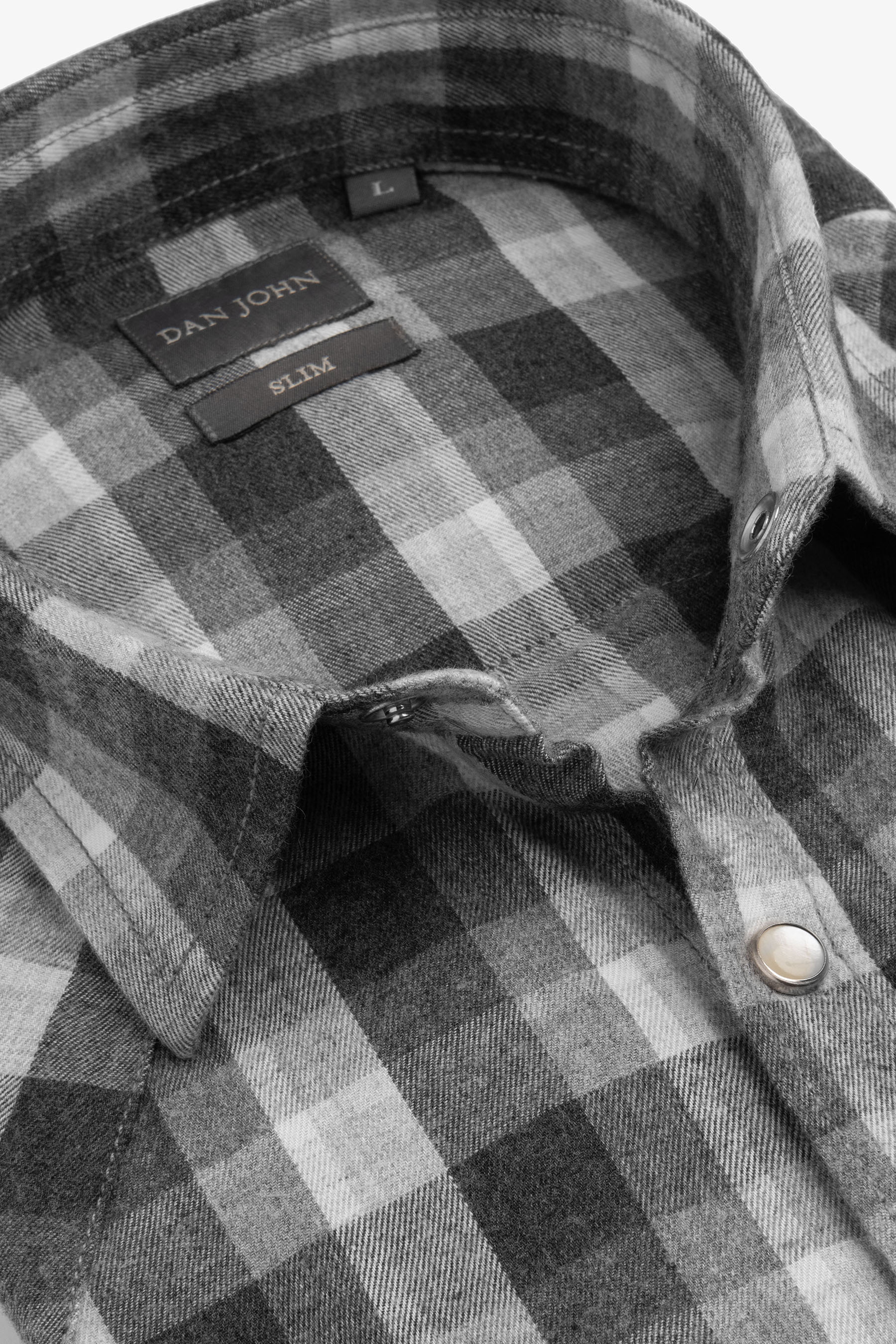 Camicia western in flanella antracite-Dan John