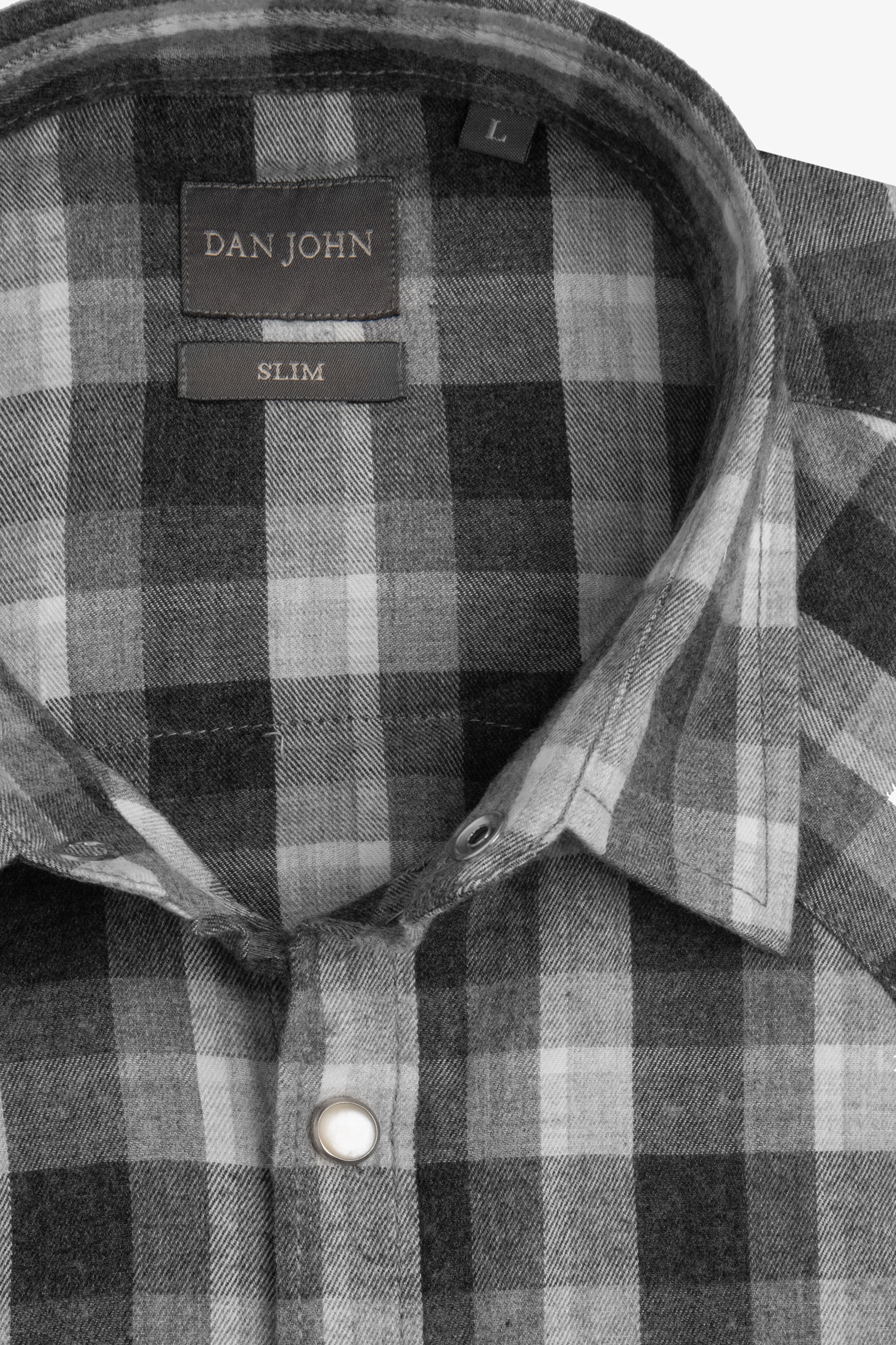 Camicia western in flanella antracite-Dan John