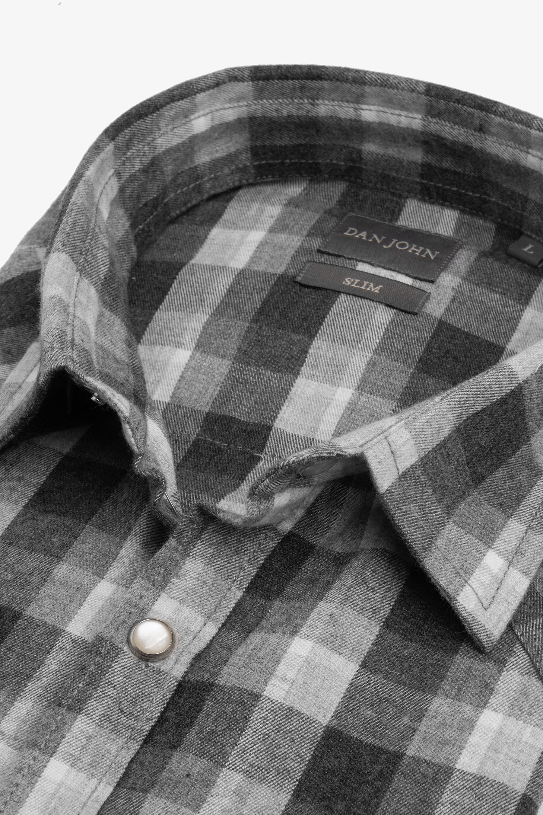 Camicia western in flanella antracite-Dan John
