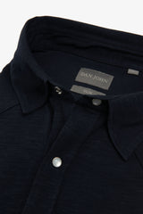 Camicia western jersey blu slim-Dan John
