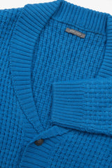 Cardigan collo sciallato punto canestro cobalto-Dan John