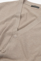 Cardigan scollo a v con bottoni beige-Dan John