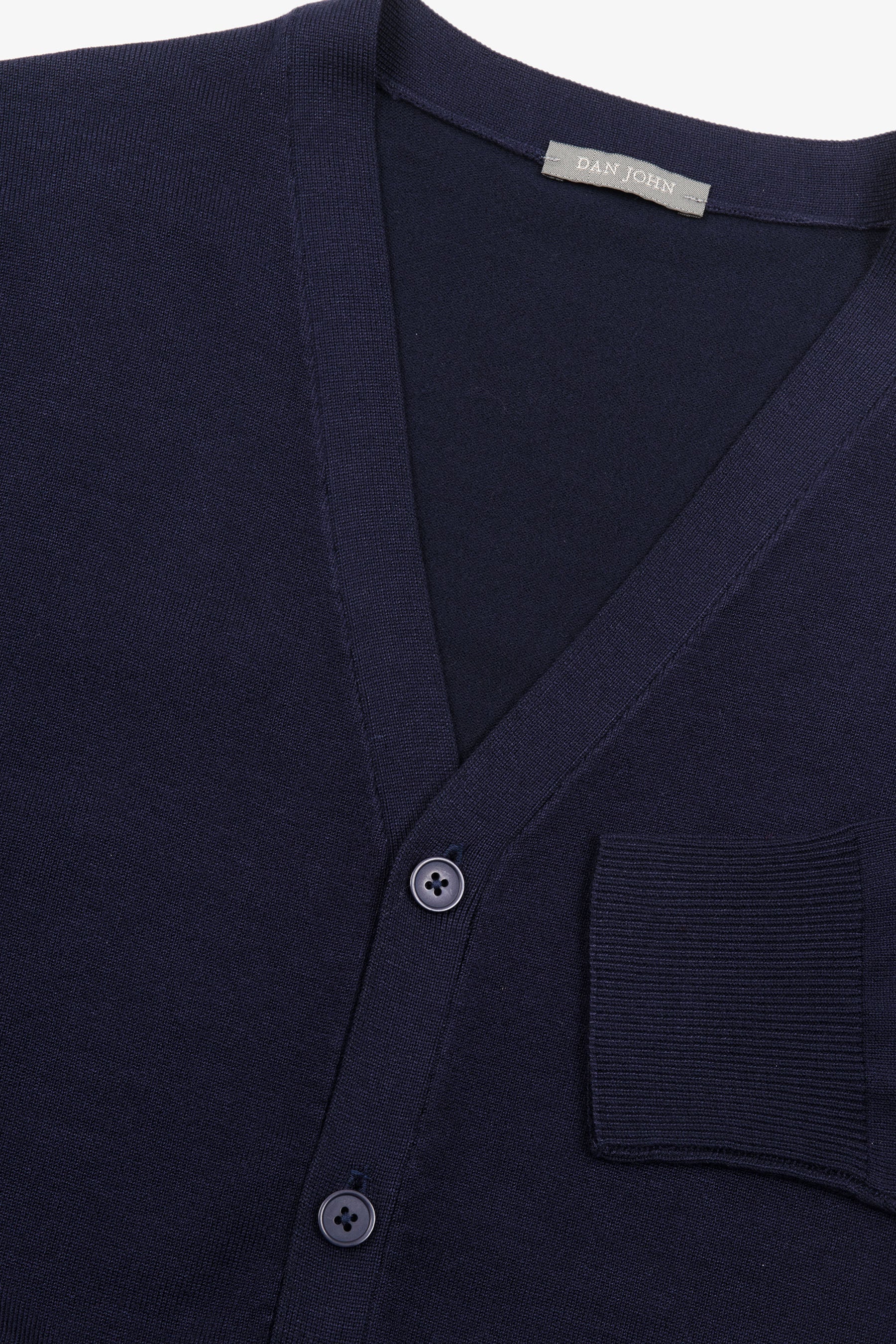 Cardigan scollo a v con bottoni blu-Dan John