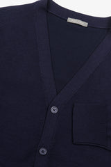 Cardigan scollo a v con bottoni blu-Dan John