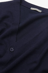 Cardigan scollo a v con bottoni blu-Dan John
