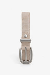 Beige crocodile print belt
