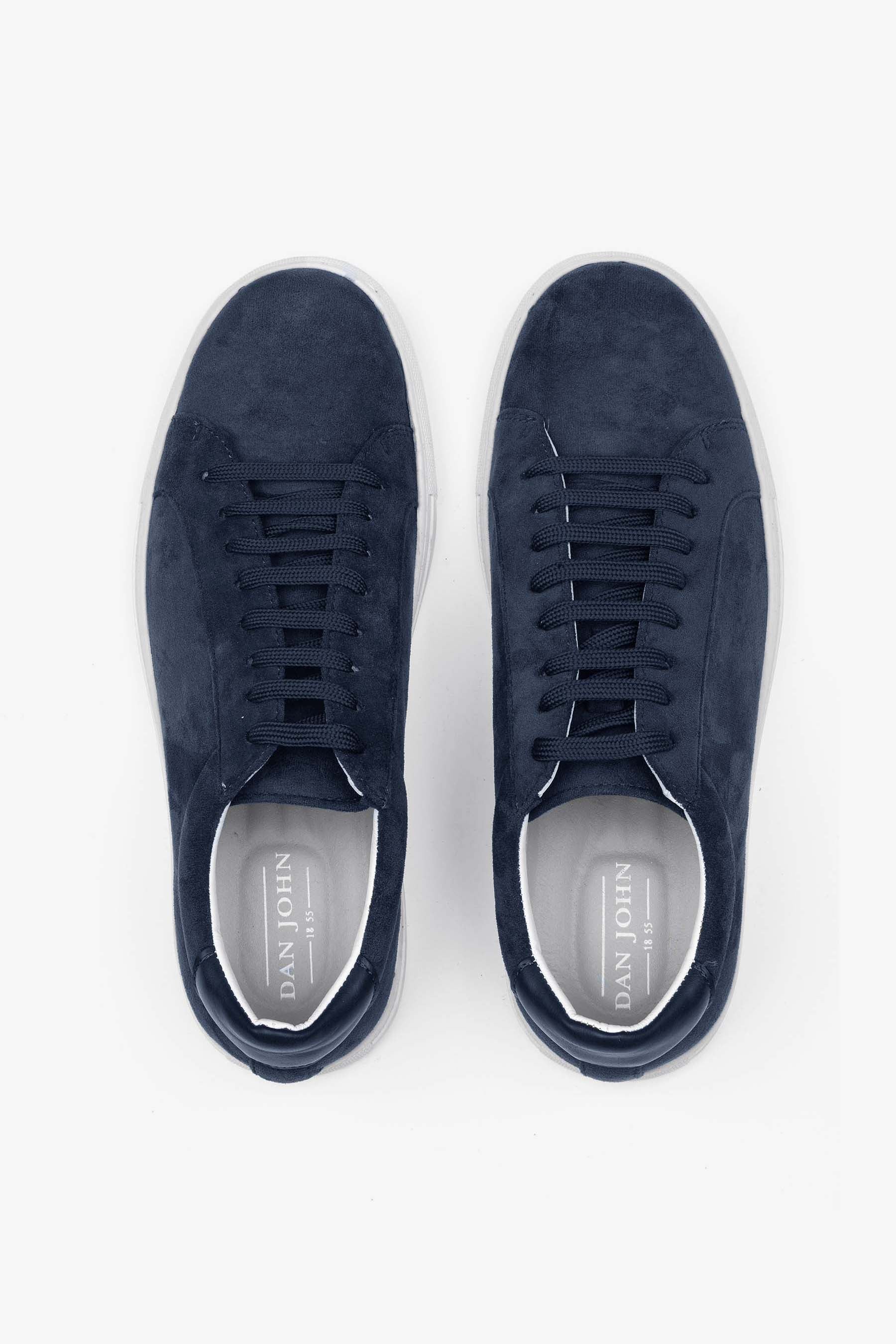 Blue suede sneakers