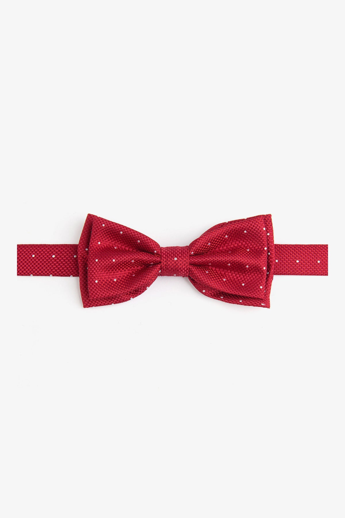 Bow tie with burgundy micro polka dot pattern