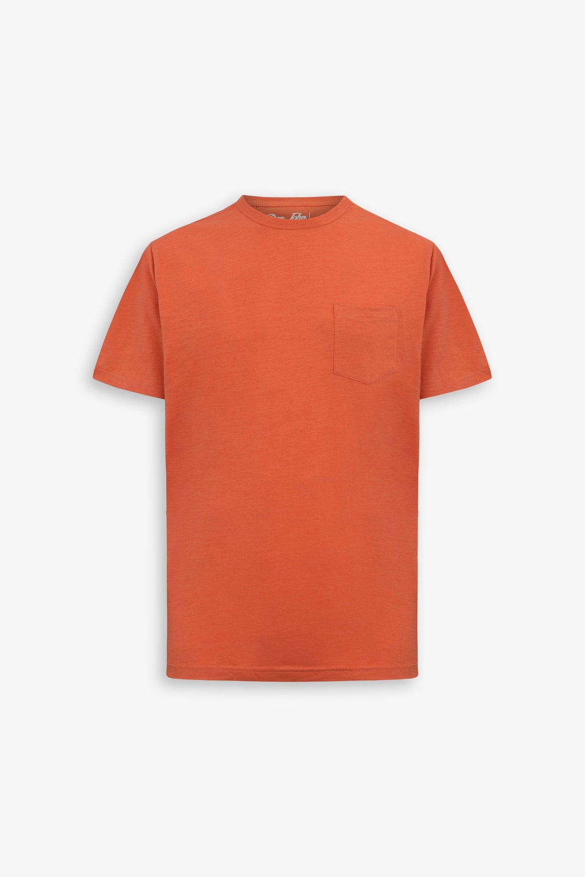 Crew-neck T-shirt with orange pocket