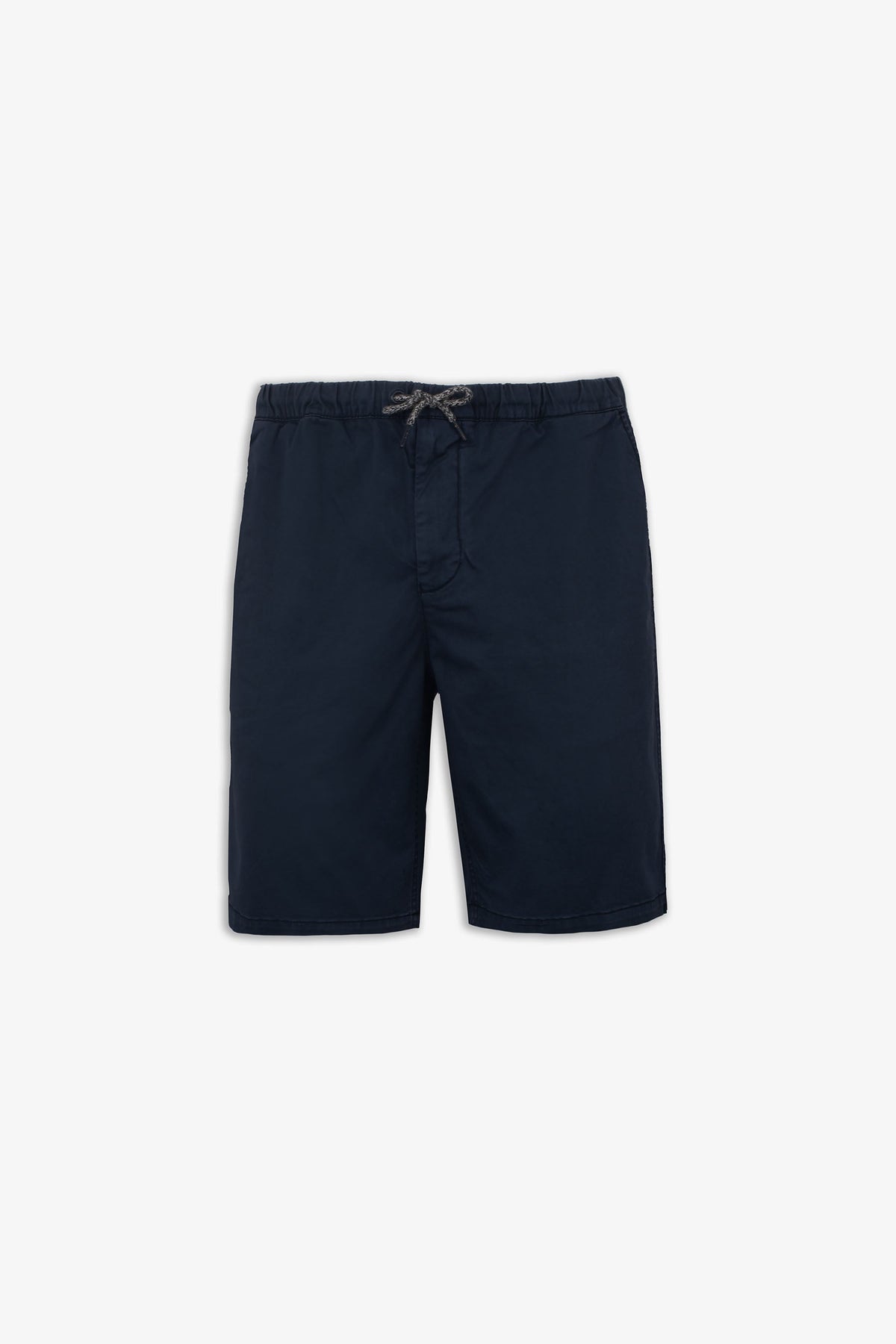 Navy garment-dyed Bermuda shorts