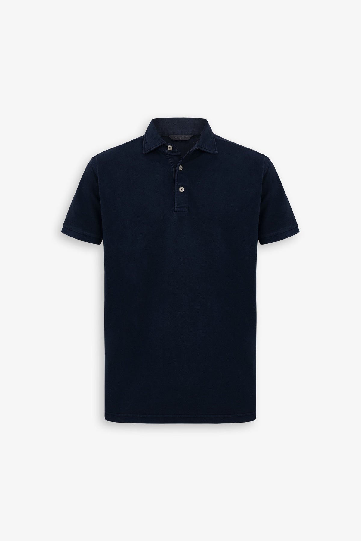 Blue textured pique polo shirt