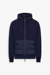 Felpa full zip bimaterica DNJ blu-Dan John