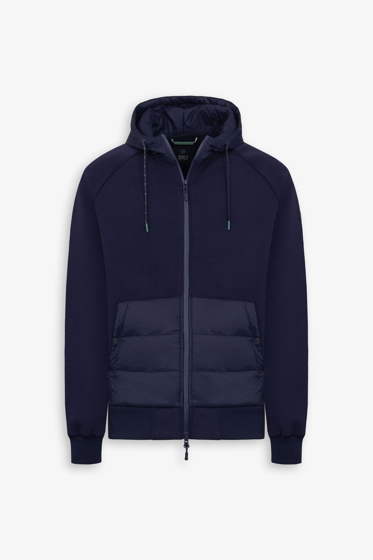 Felpa full zip bimaterica DNJ blu-Dan John