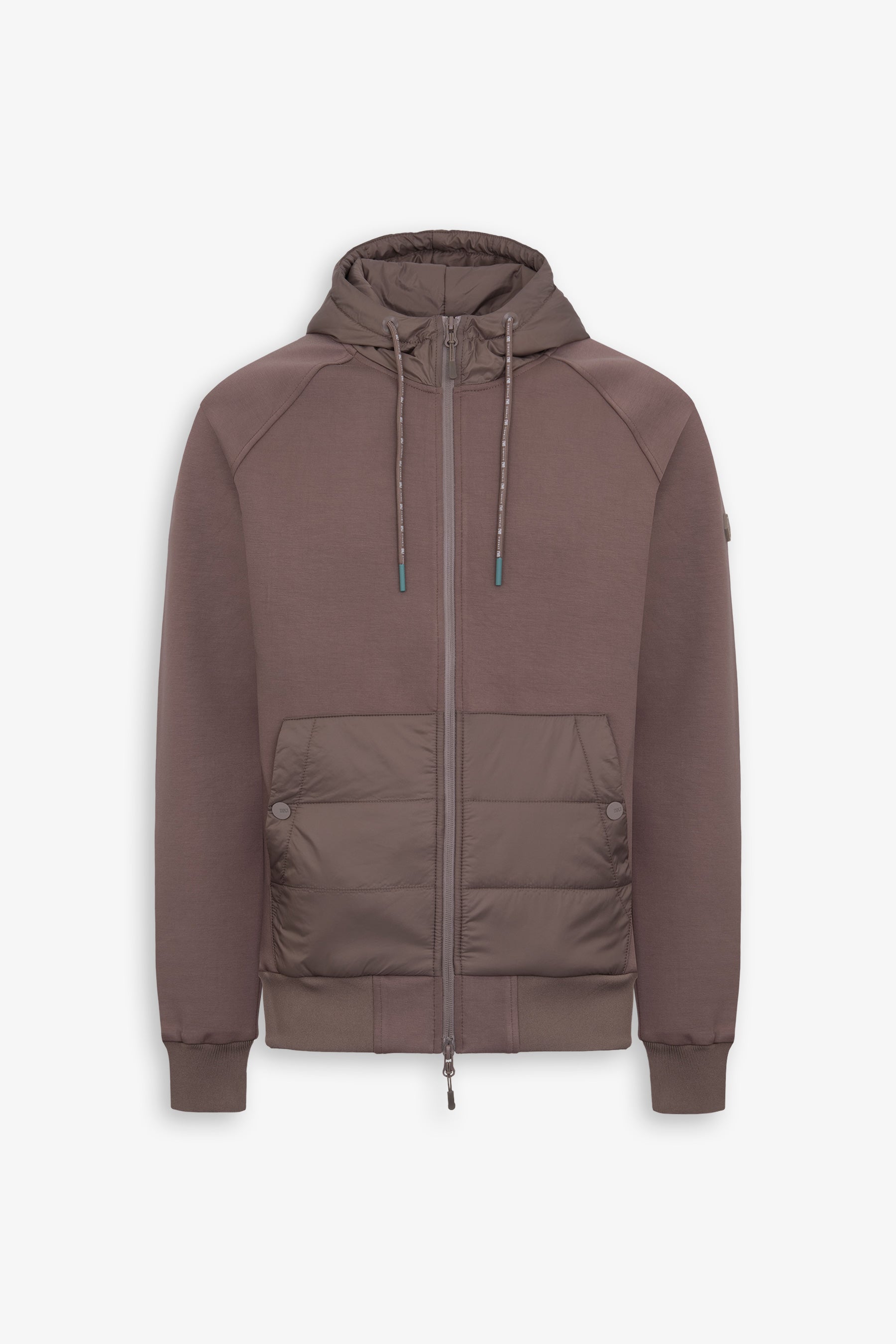 Felpa full zip bimaterica DNJ fango-Dan John