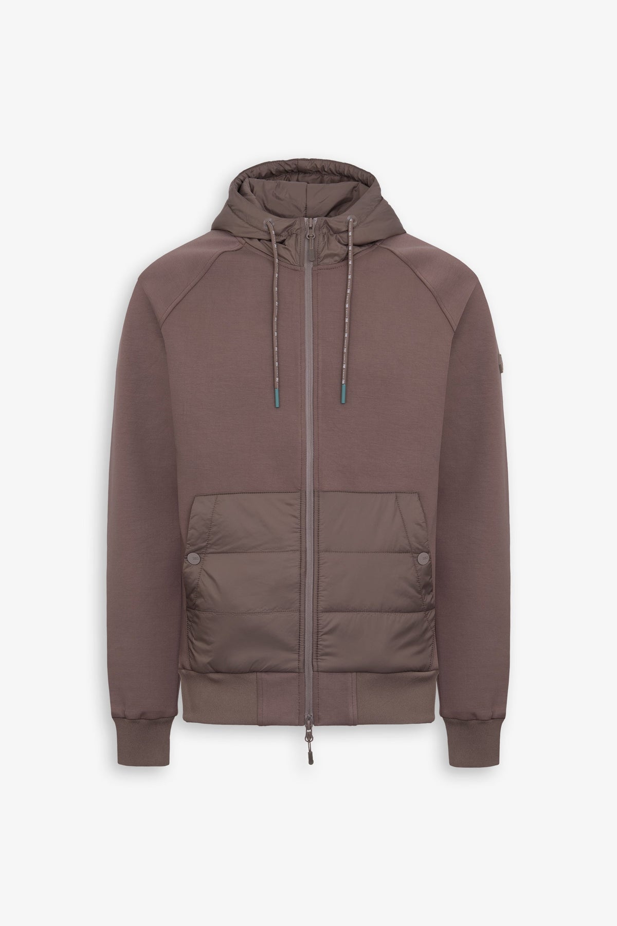 Felpa full zip bimaterica DNJ fango-Dan John