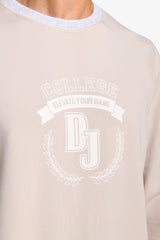 Felpa girocollo con logo DNJ mastice-Dan John