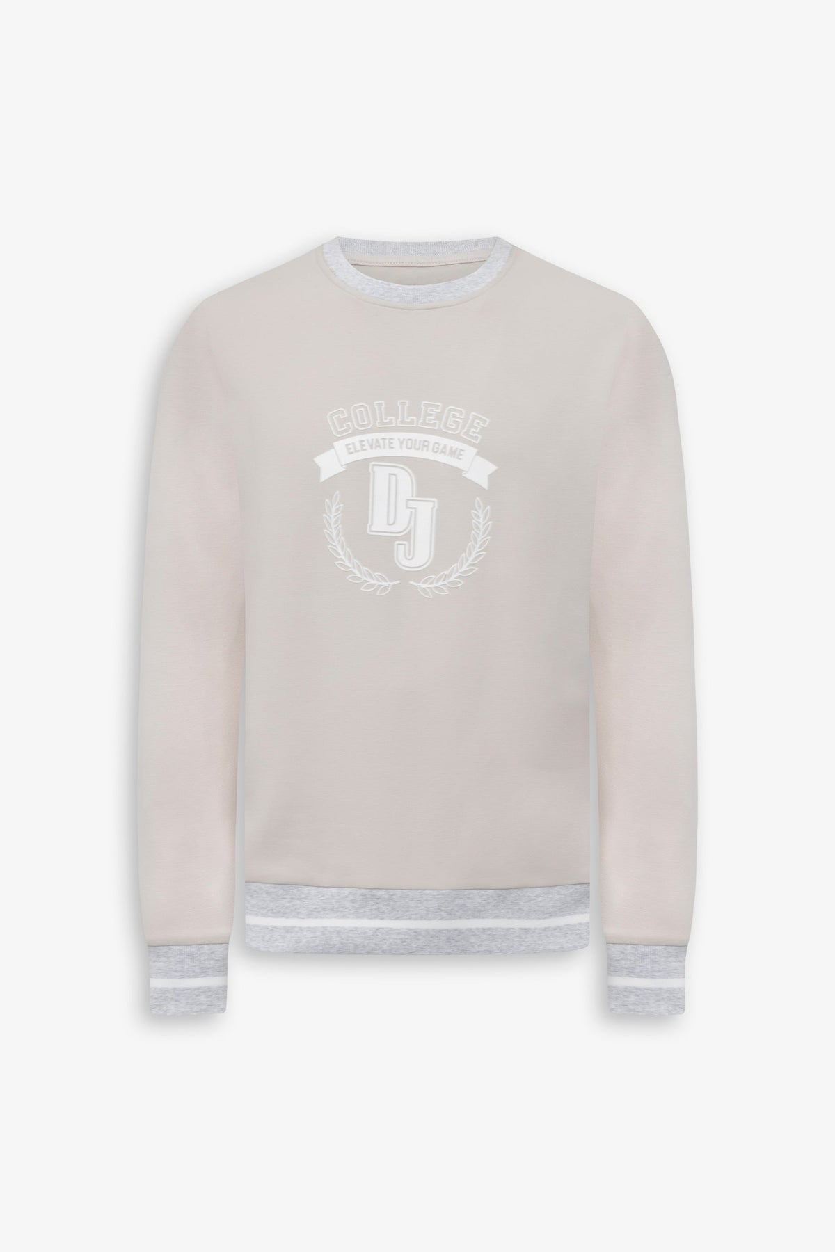 Felpa girocollo con logo DNJ mastice-Dan John