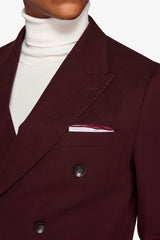 Giacca da abito doppiopetto in panno bordeaux slim-Dan John