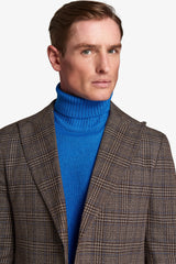Giacca da abito fantasia overcheck castagna slim-Dan John