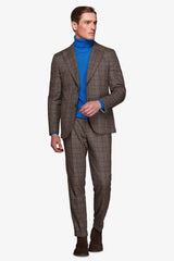 Giacca da abito fantasia overcheck castagna slim-Dan John