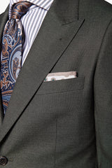 Giacca da abito micro armaturata verde slim-Dan John