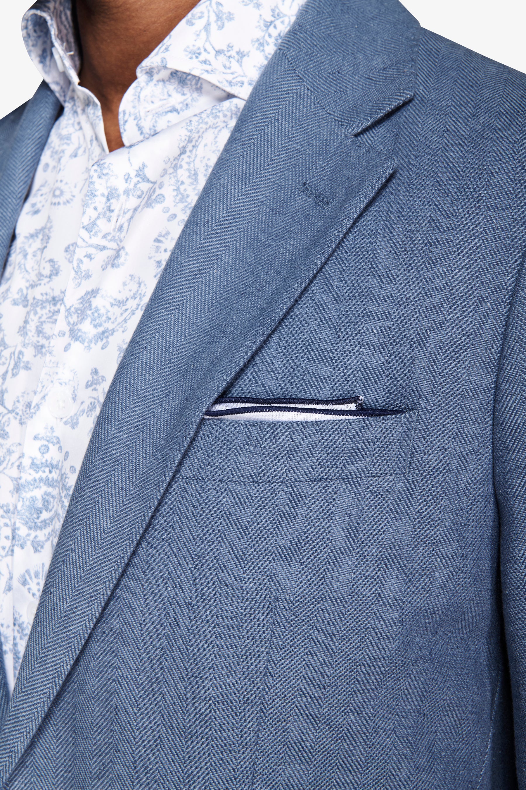 Giacca da abito misto lino Herringbone avion-Dan John