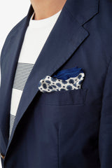 Giacca da abito tela paracadute blu slim-Dan John