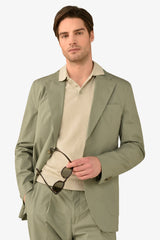 Giacca da abito tela paracadute verde malva slim-Dan John