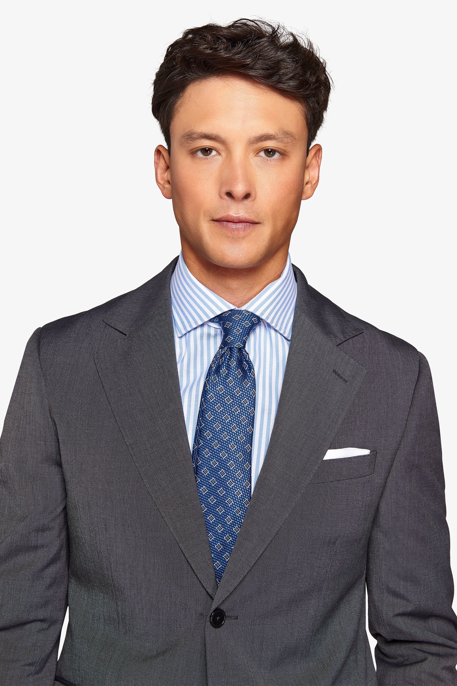 Giacca da abito trama punto a spillo antracite slim-Dan John