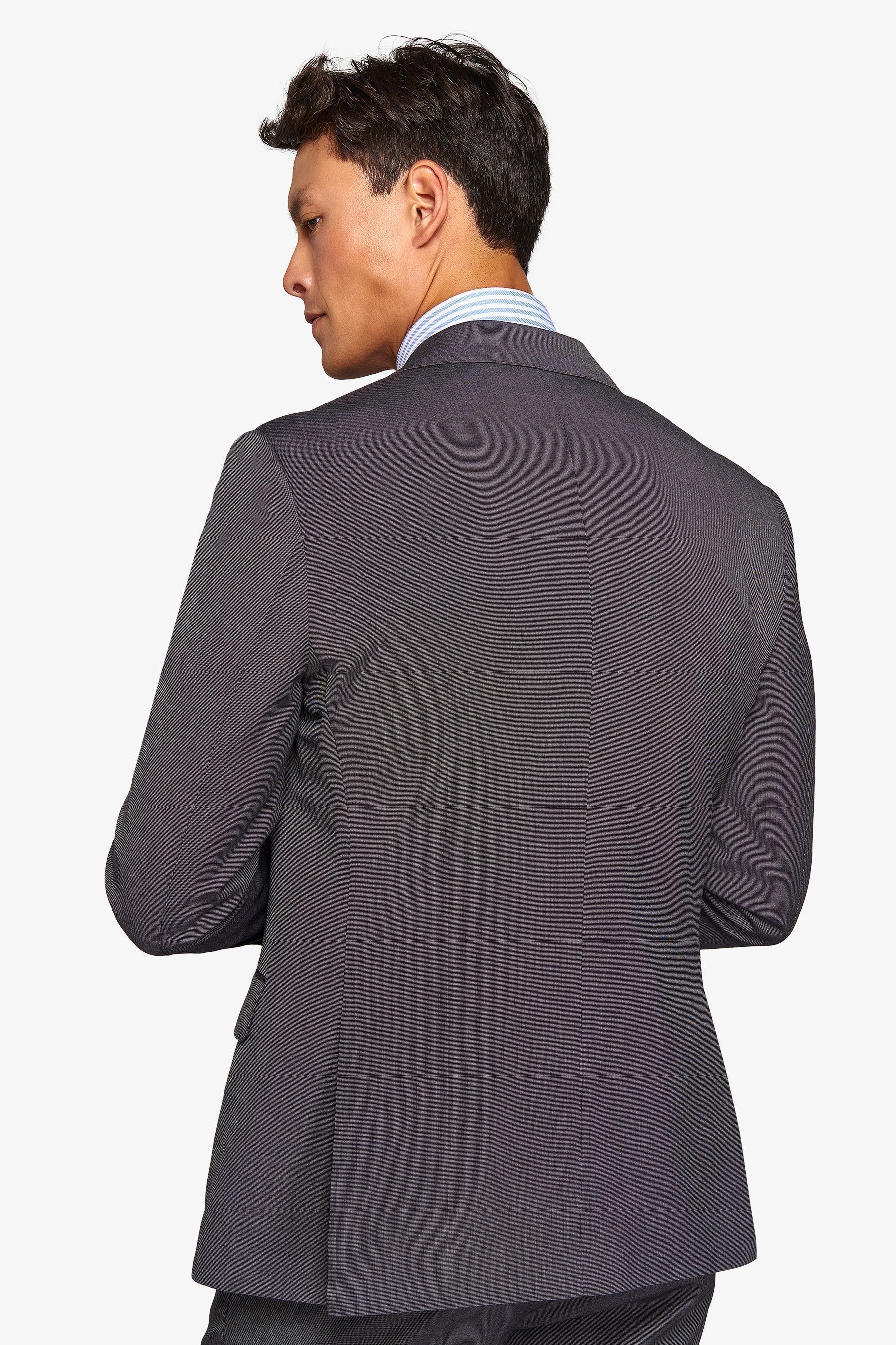 Giacca da abito trama punto a spillo antracite slim-Dan John