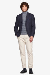 Giacca flanella melange blu-Dan John