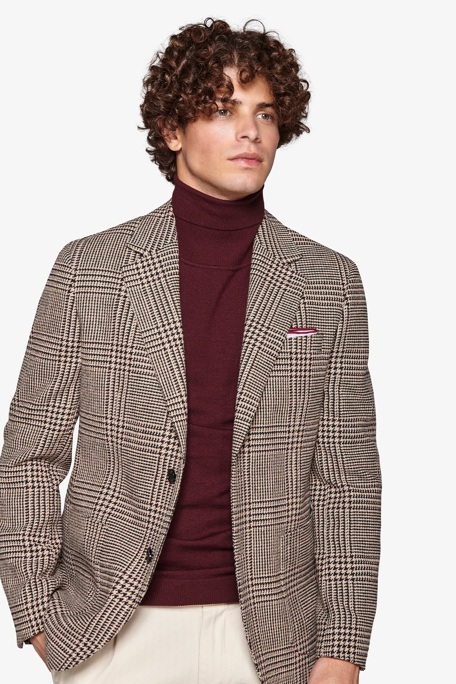 Giacca overcheck armaturata marrone-Dan John