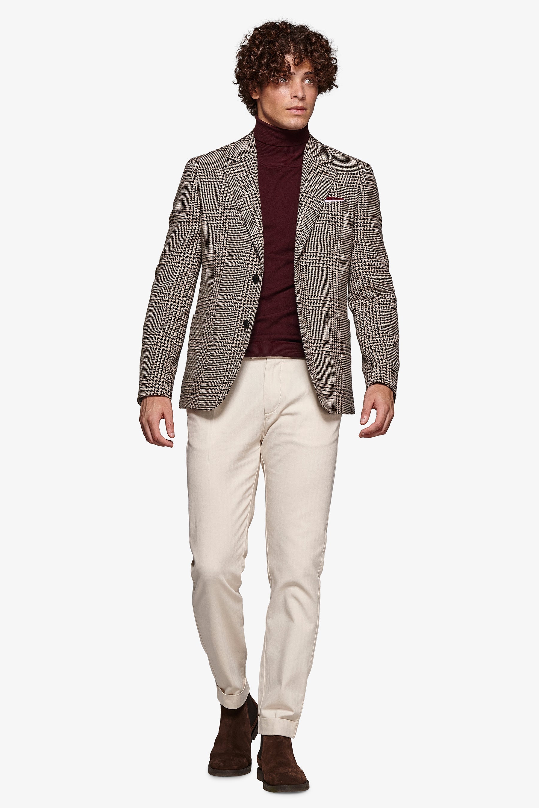 Giacca overcheck armaturata marrone-Dan John