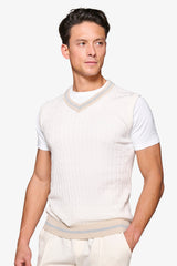 Gilet treccia e costa DNJ off white-Dan John