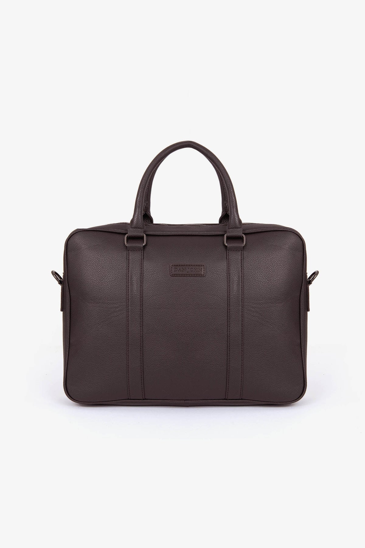 Dark brown eco-leather 24 hour bag