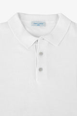 Kids' White Knit Polo Shirt